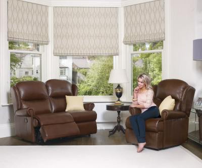 Sherborne Malvern Hide Standard Reclining 2 Seater Sofa Manual or Electric Option